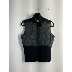 Womans Charlotte Russe Medium Black Zip Up Vest